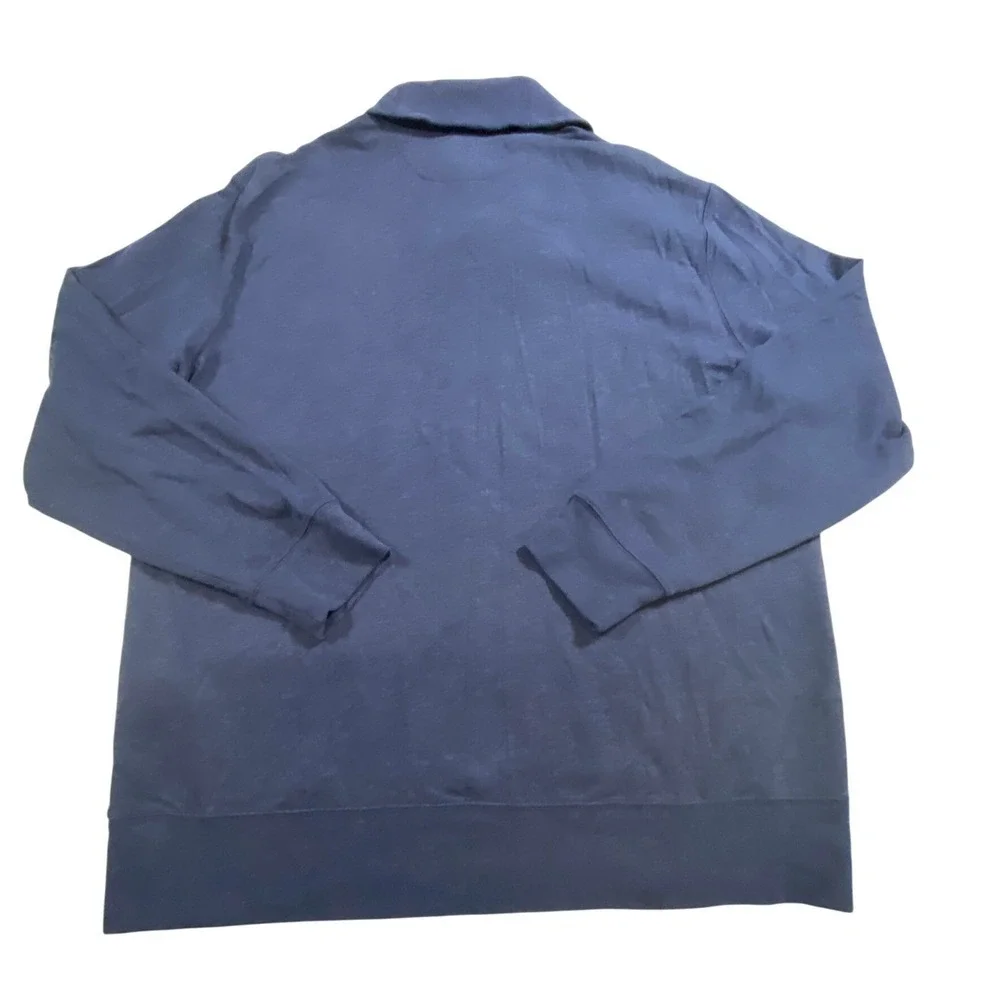 Polo Ralph Lauren Men Large‎ Shawl Collar Pullover Sweatshirt Navy Blue